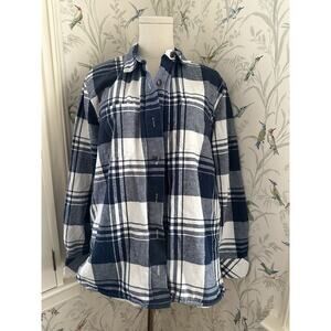J. Crew Women’s Large Fleece Lined Plaid Cotton Button Down Shirt Jacket